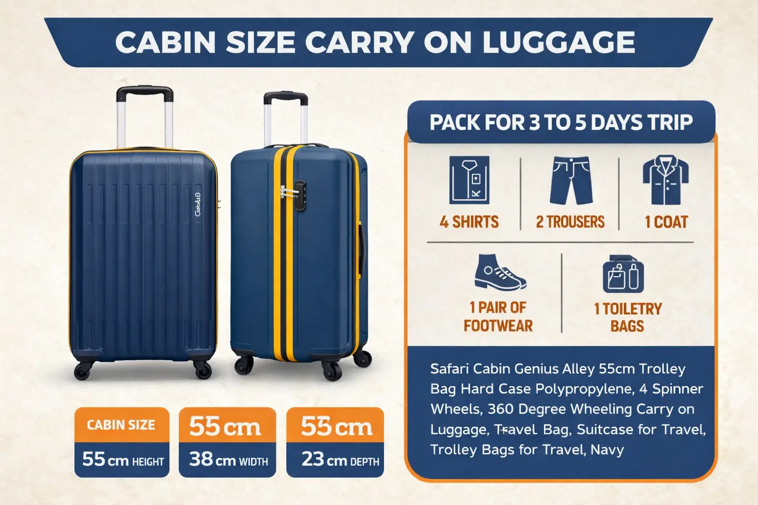 Safari Cabin bag 7Kg